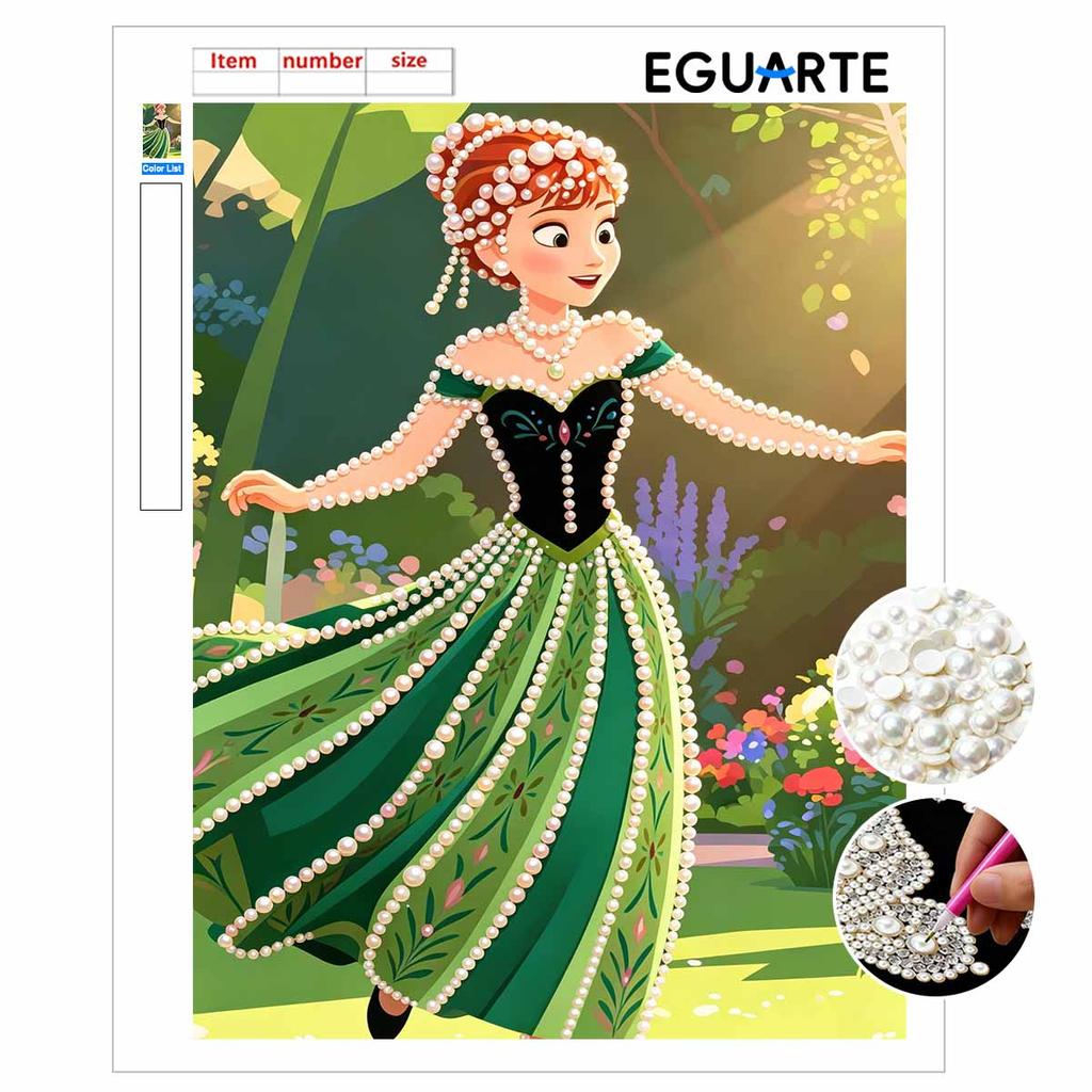 Disney Pearl Painting Frozen Anna Handmade DIY Pearl Gem Painting Pictures Crafts Special Shape Home Wall Decoration