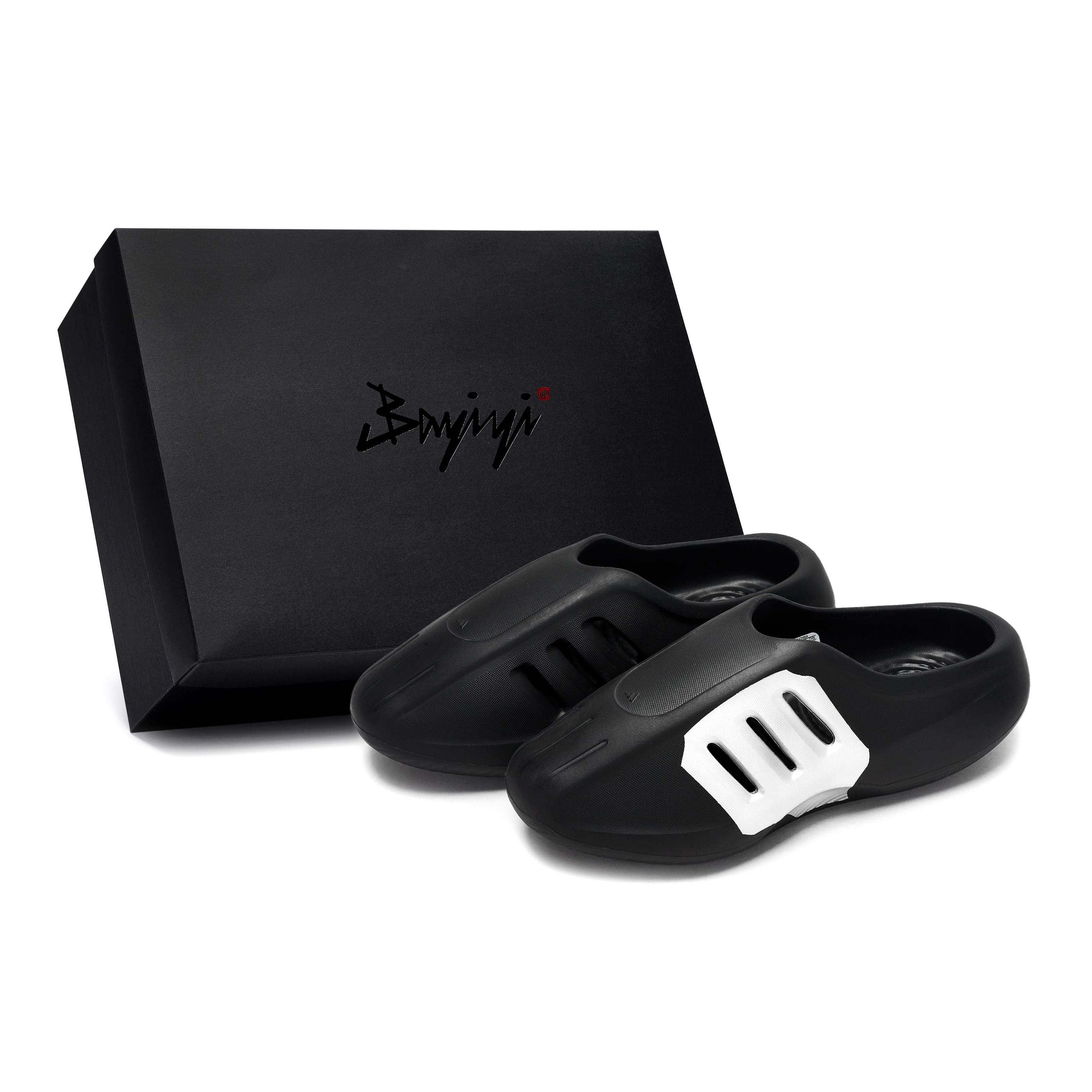 Adidas Originals AdiFOM IIInfinity Mules Quiet Abrasion Resistant Closed Toe Slippers Unisex Black Silver IG6969(Team80-S-BOX) 38