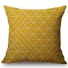 Scandinavian Throw Pillow Case Nordic Style Decorative Cushion Covers Black Yellow Geometric Strips Plaid Sofa Cushion Cover