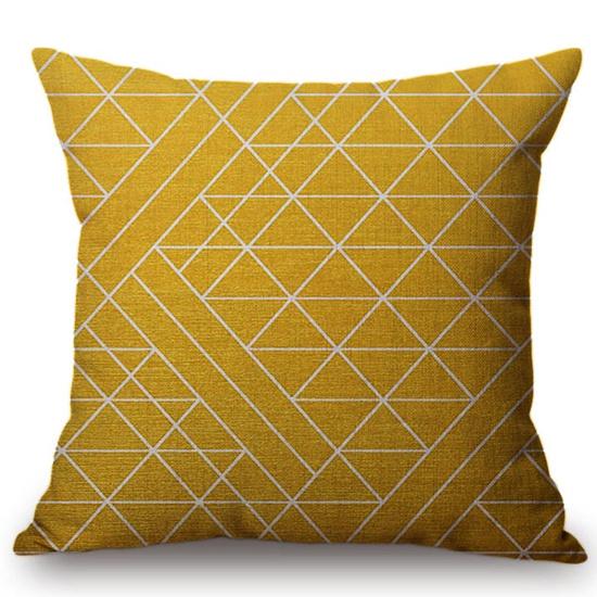 Scandinavian Throw Pillow Case Nordic Style Decorative Cushion Covers Black Yellow Geometric Strips Plaid Sofa Cushion Cover