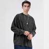 American Style Washed Long Sleeve Men's T-Shirt - Trendy, Loose, High Street Retro Cool Top
