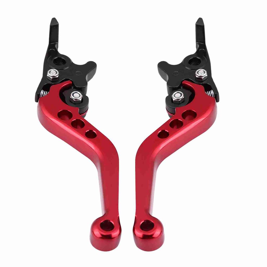 1 Pair CNC Aluminum Motorcycle Scooter Modification Double Disc Brake Lever Red