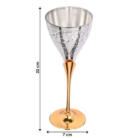 German silver wine goblet in beautiful velvet packaging and carrying bag,  22 cm set of 2 glasses