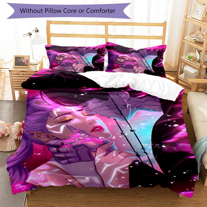 3pcs KPop Demon Hunters26 Design Cover Set - HD Printed Bedding with 1 Cover and 2 Pillowcases - Perfect for Home and Dorm Decor