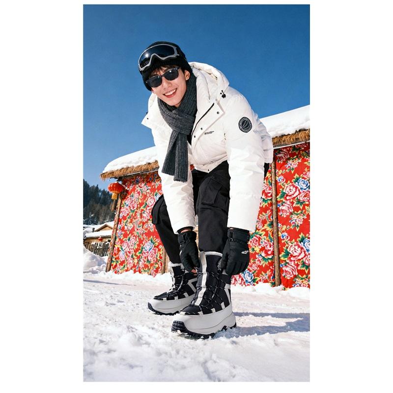 Winter Fashion Snow Boots Women's Thickened Warm Cotton Shoes Waterproof Non Slip Women's Increased Height Winter Boots For Men