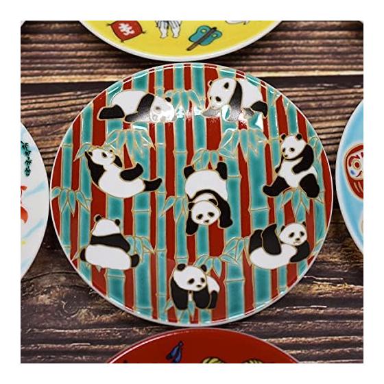 Japanese warehouse plate stylish Kutani ware lucky bean plate panda pottery small plate serving plate brand Japanese tableware