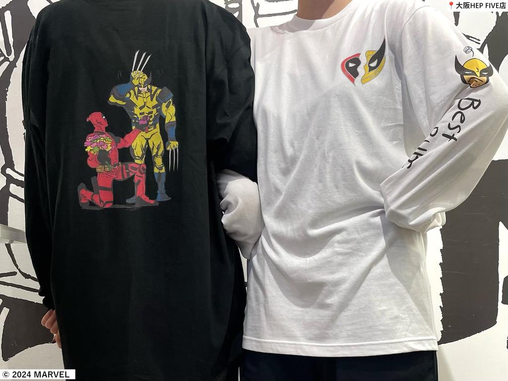 Small Planet Marvel Deadpool & Wolverine Long Sleeve T-Shirt, Size L, Best Bubs, White