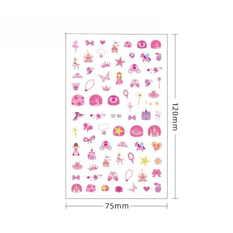 Nová dětská princezna Kreslené samolepky na nehty Flitry Třpytky Barevné květiny DIY obtisk Dětská hračka Kawaii pro děti Dívky Ozdoby