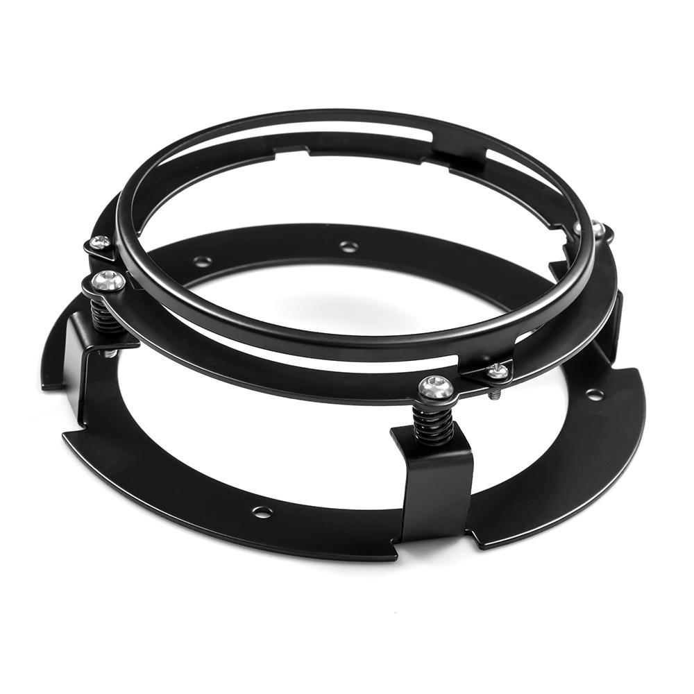 Universal Round 5 3/4" 5.75 Inch Motorcycle LED Headlight Mounting Bracket Motor Headlamp Mount Brackets Ring Black/Silver