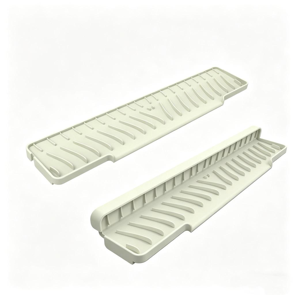 1pc Foldable Silicone Sink Splash Guard Drain Mat, Spill Proof Slope Water Diverter Pad,Ideal for Kitchen and Bathroom Sink Edge