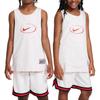 Nike Reversible Jersey Logo Print Crew Neck Sleeveless Vest Kids Tops White FN8348-100