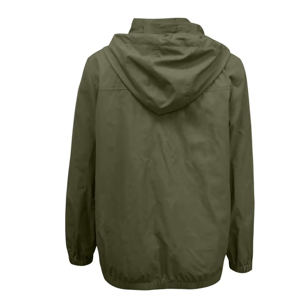 Modische, schlichte, einfarbige Outdoor-Sport-Einreiher-Tasche mit wind- und regenfester Windjacke für Damen