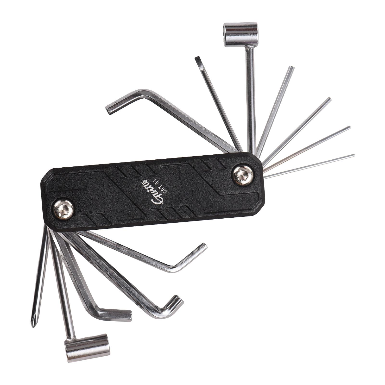 

Набор инструментов для гитары 12 в 1. Многофункциональный портативный инструмент для обслуживания гитары. Гитара из алюминиевого сплава. чёрный