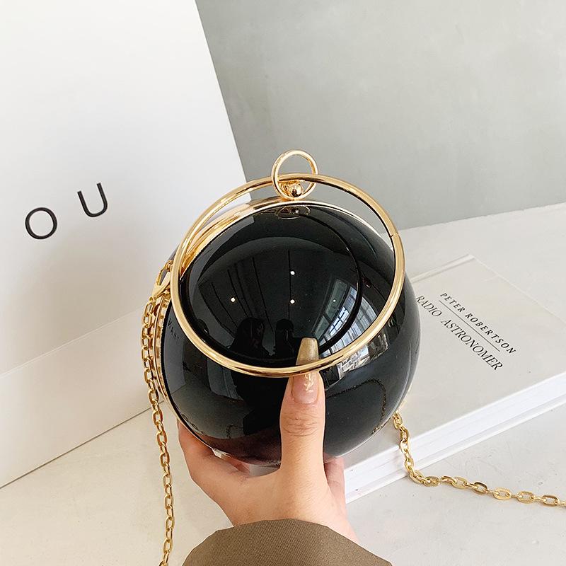 2025 Kulatá akrylová večerní kabelka - Trendy crossbody s řetízkem pro ženy