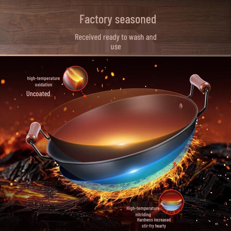 SSGP Pre-Seasoned Wrought Iron Wok