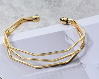 

New Personality Ladies Chain Bracelet Romantic Simple Three-layer Irregular Opening Bracelet Set Gold Metal Alloy Zircon Bangle золотой