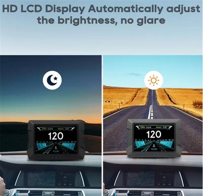 Dual System Auto HUD OBD2 GPS Speedometer Alarm