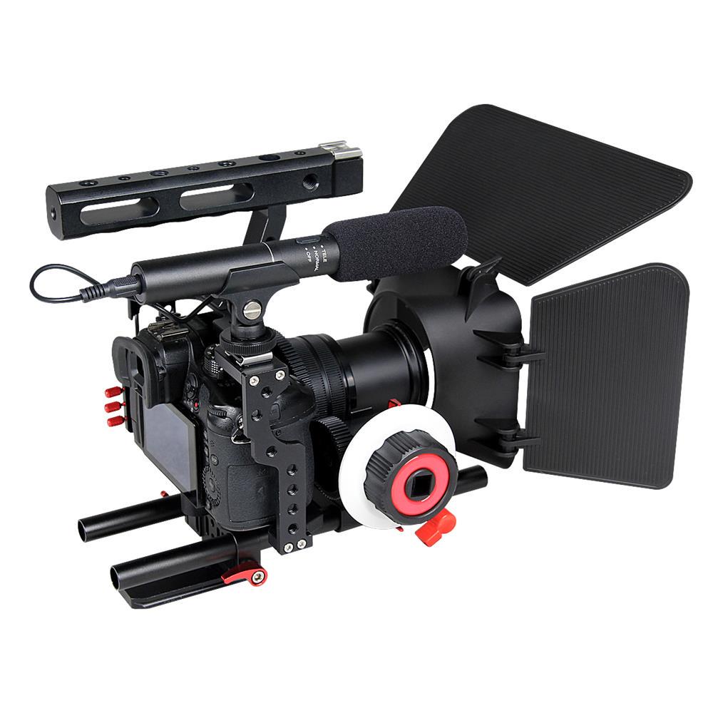 GH4 A7S Video DSLR Camera Cage Stabilizer Kit + Follow Focus + Matte