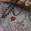 Gothic Heart Shaped Cross Pendant Necklace Set Women'S Punk Style Y2K Accessories Personalized Jewelry Gifts