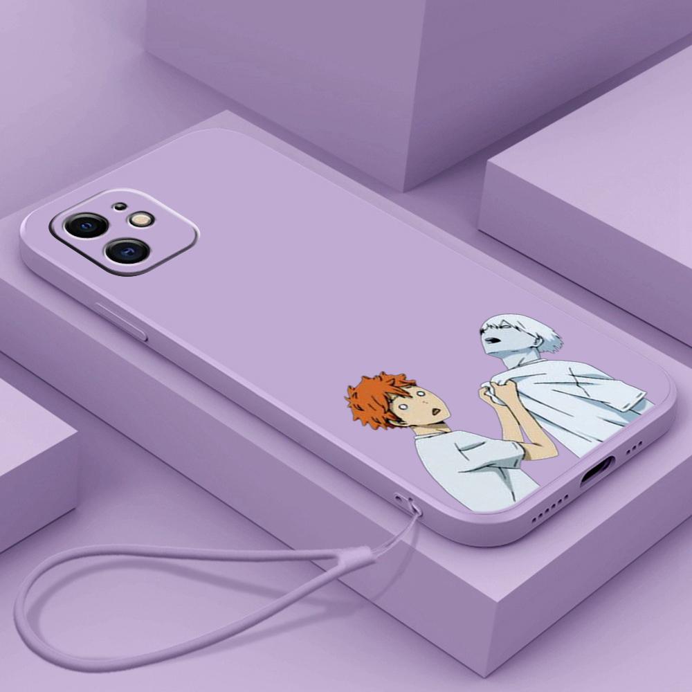 N69 Anime Haikyuu X Reader Art with Lanyard Silicone Straight Edge Phone Cases for Xiaomi Poco X5 Redmi Note 13 Pro 12C Realme Huawei Shockproof Cover