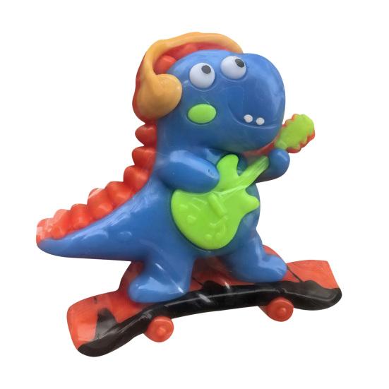 Cartoon Guitar Dinosaur Squeeze Toy Stress Relief Skateboard Dino Pinch Toy Soft Stretchy Stress Toy Home Office Worker Relaxation Tool