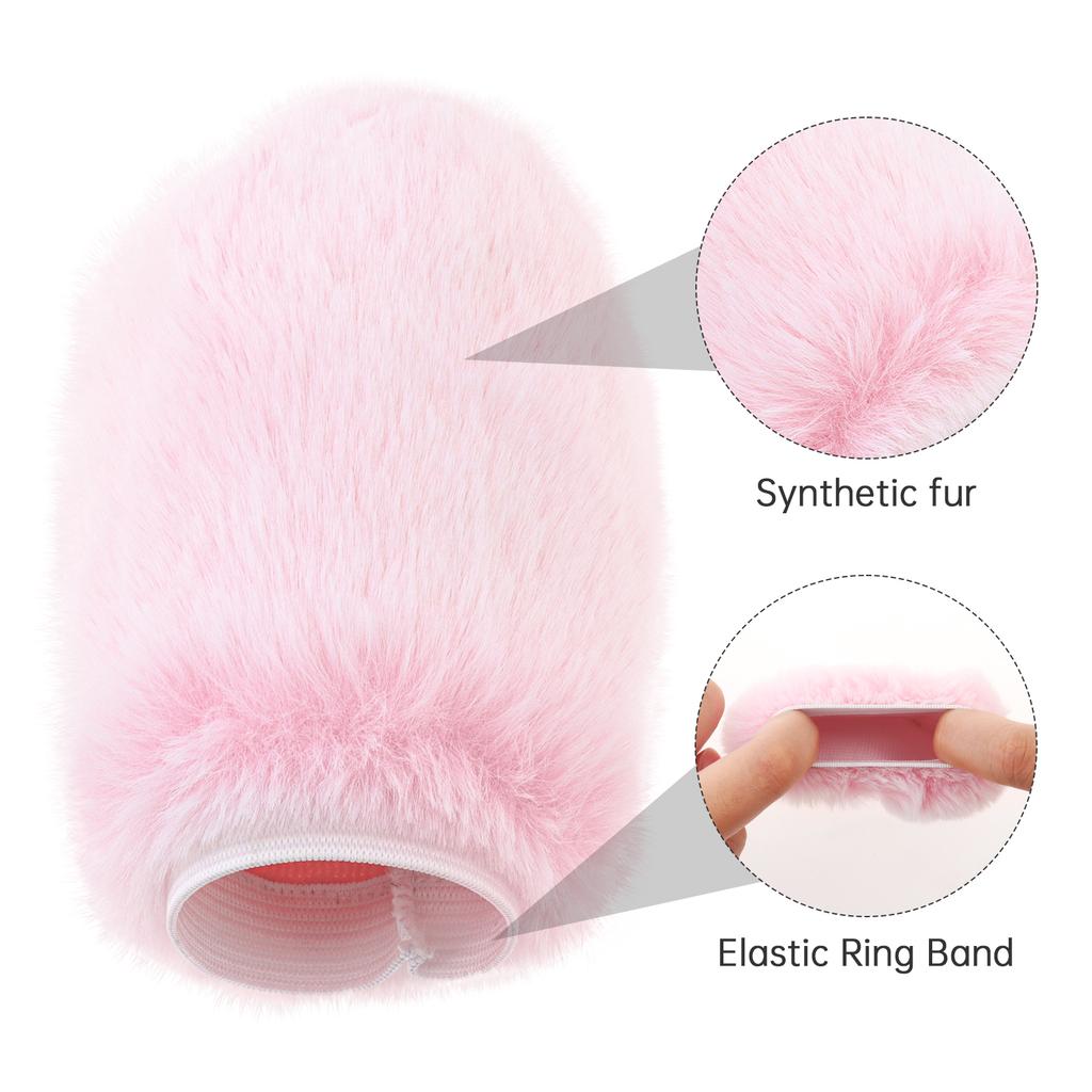 Elastic Band Soft Furry Protective Cover Cylindrical Dustproof Wind Shield Sleeve for Small Portable Devices