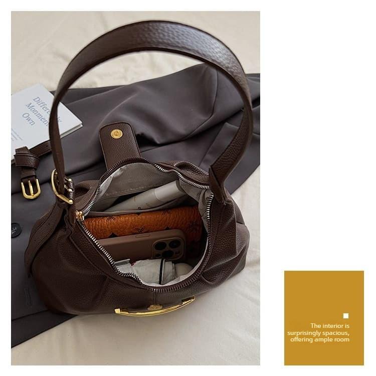 Women's Soft Leather Underarm Bag Casual Commuter Shoulder Bag
