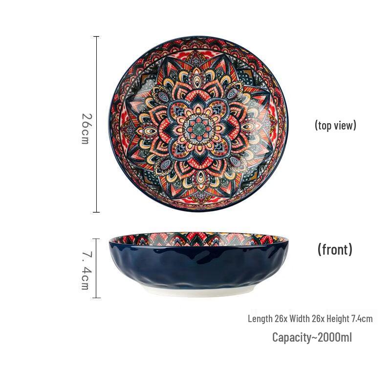 Abay Ceramic 10-inch Large Serving Bowls (2-Pack)