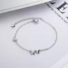 925 Silver Diamond-Studded Butterfly Bracelet Women's Fashion Temperament Flower Adjustable Bracelet