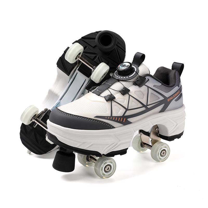 Kids/ Mens Four-wheel Deformed Walking Shoes Men's/Women's Roller Skates Children's Skates Boys'/ Girls' Sports Shoes