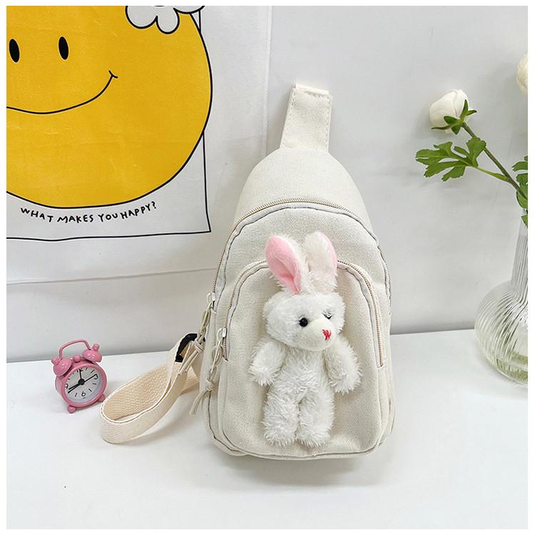 Cartoon Child Rabbit Crossbody Bag Outdoor Leisure Fashion Canvas Shoulder Bag