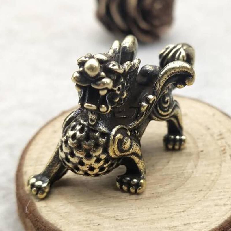 Brass Fengshui Dragon Ornament for Good Fortune and Happiness Ornaments for Home Desktop Car Vintage Decorations