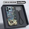 Turtle Fish Print Hand Strap Case For iPhone 17 Pro Max iPhone 16 15 14 13 Pro Max Magnetic For Magsafe Hybrid TPU+PC Matte Cover