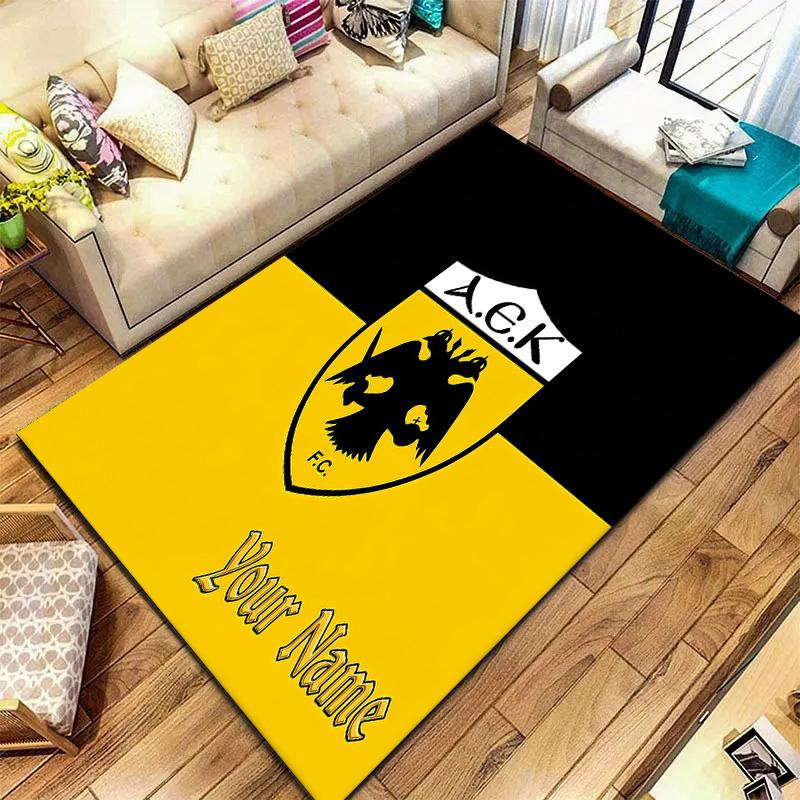 Aek Fc Benutzerdefinierter Name Teppich für Wohnzimmer Schlafzimmer Zuhause Sofadekoration, Kinder Spiel rutschfeste Fußmatte