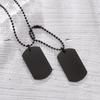 Collana da Uomo con Doppia Medaglietta Rettangolare in Acciaio Inossidabile, Ciondolo Medaglietta Militare in Acciaio Titanio, Gioielli Militari da Uomo