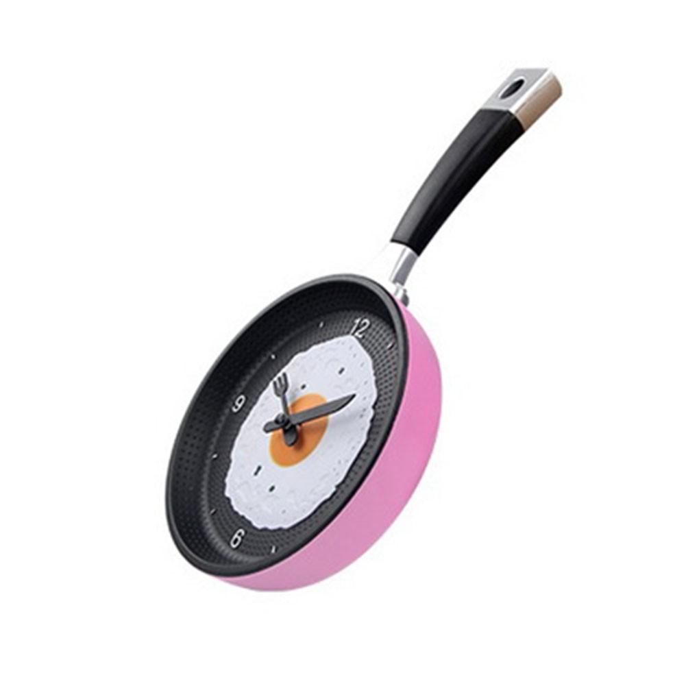 3D Pan Fried Egg Shape Pot Battery Operated Wall Clock Modern Kitchen Decoration
