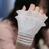 Perfect Match Diy Detachable Double Layered Pleated Ruffle Decorative False Sleeves Elastic Wristband Removable Extension Horn Cuff