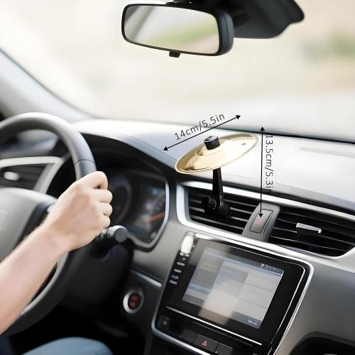 T Tersely Car Crash Cymbal, Mini Drum, Stainless Steel Air Vent Cymbal with Adjustable Angle, Creative and Fun Car Decoration for Driving, No Tools Re