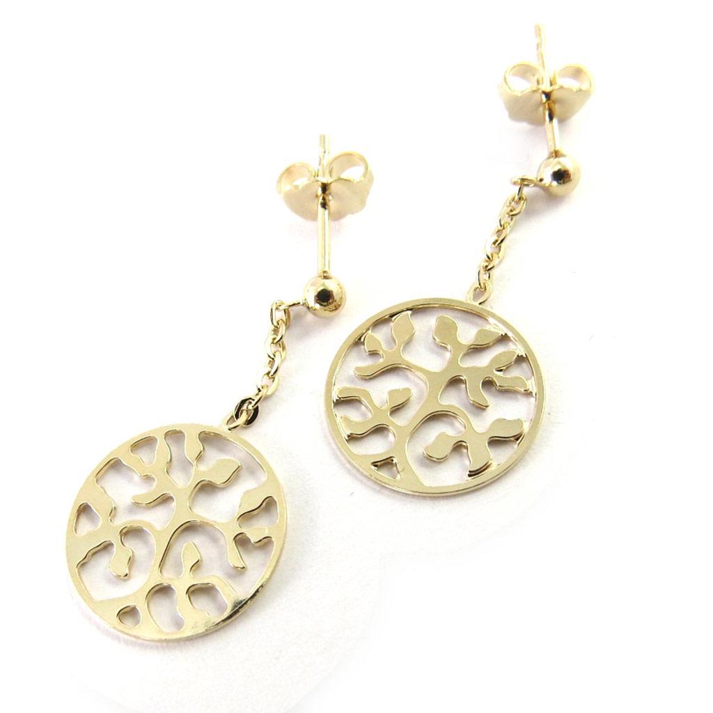 Altesse [M5896] - Boucles Plaqué Or 'Arbre de Vie' doré