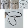 Fashionable Black Soft Faux Leather Belt With Alloy Rolltop Buckle For Casual Wear