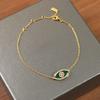 New Hot Brand Vintage Lucky Eye Women's Necklace Luxury Jewelry Set for Women Designer Pure 925 Silver Diamond Chain Bracelet