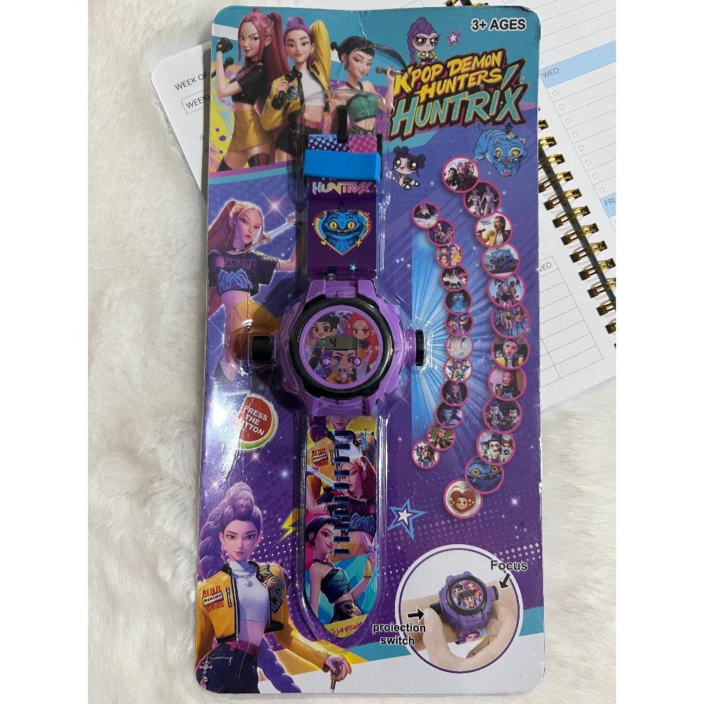 Nuovo Orologio Proiezione K-POP Cacciatori di Demoni 24 Immagini Orologio Elettronico Luminoso per Bambini Giocattolo Regalo di Compleanno per Bambini