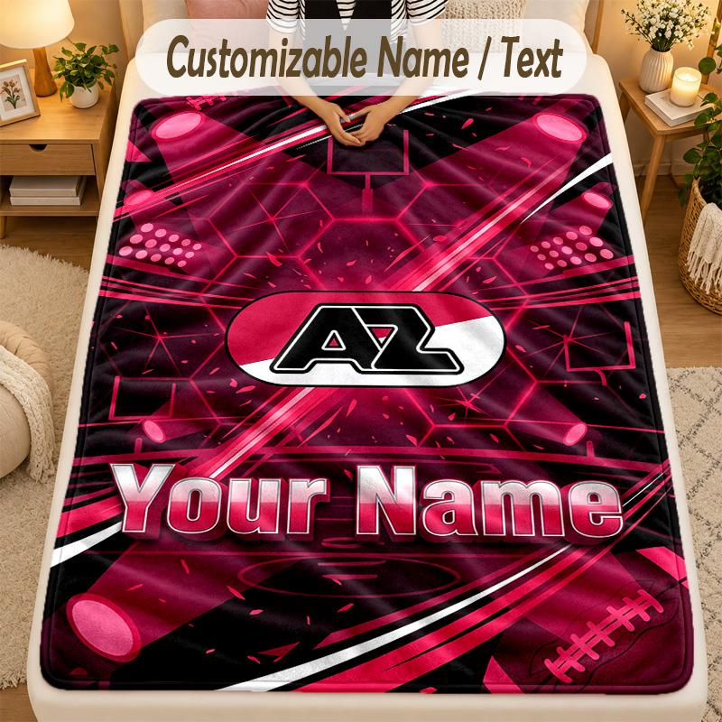Flannel BlanketAZ Alkmaar Custom Name Text Personalized Soft Warm Throw Blanket Home Decor Gift