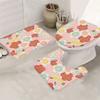 Japanese pattern 4pcs shower curtain set with 12 hooks --shower curtain, bath mat, toilet seat cover and U-shaped rug