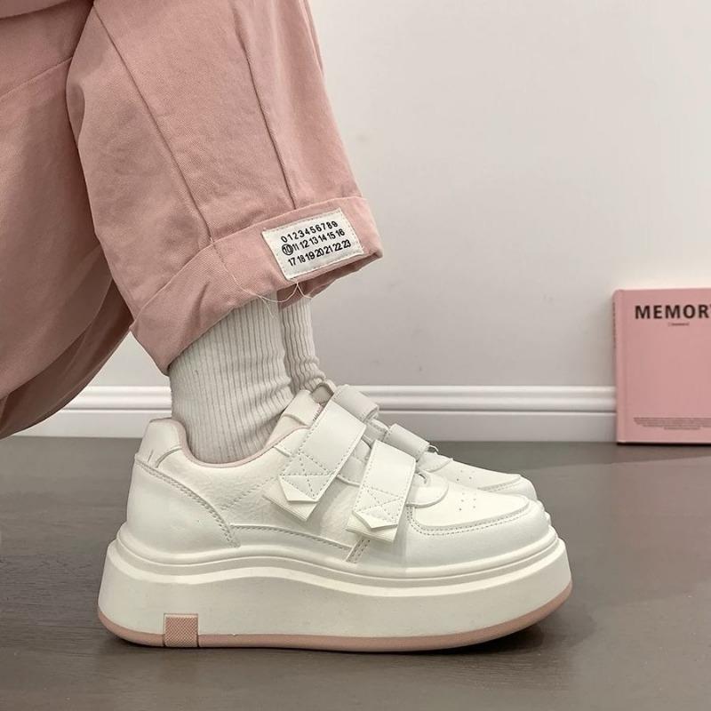 Thick-soled Velcro Board Shoes Women's Summer New Trendy and Versatile Student Sports and Leisure Little White Shoes
