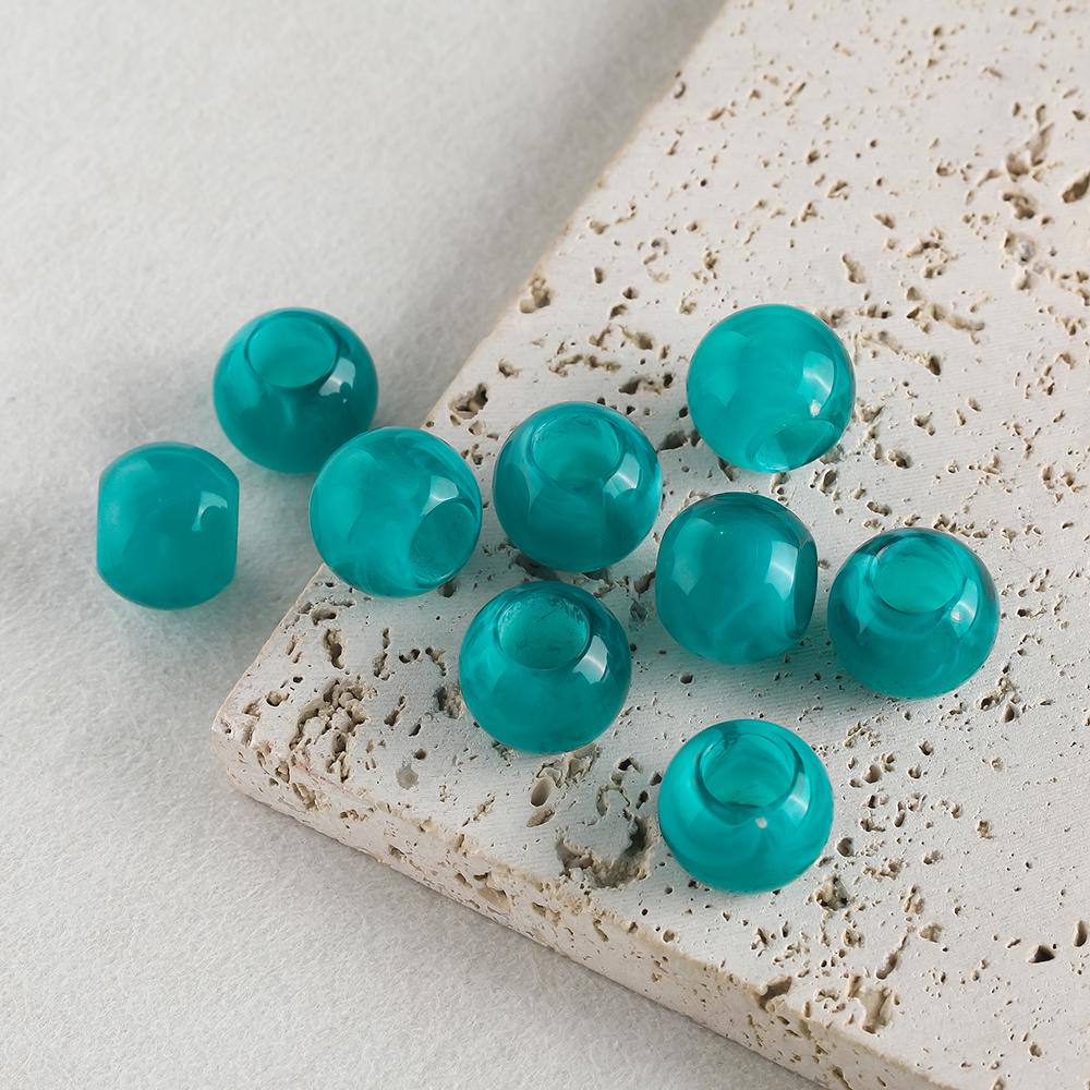 10/30/50/100pcs Acrylic Round Large Hole Beads Two-color Spacer Beads for DIY Jewelry Making Necklace Bracelet Craft Accessories