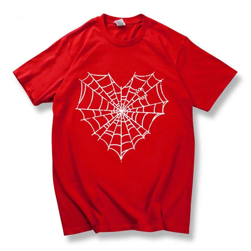 Dark Spider Web Printed Unisexs and Womens Casual Sports Tshirt Couple Modal Fabric Shortsleeved Top Streetwear Graphic Tshirts