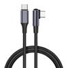 PD100W Type-C USB C 90 Degree Elbow Data Cable 100W 480Mbps Fast Charging Nylon Cord Durable Data Line