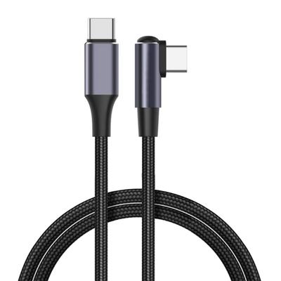 PD100W Type-C USB C 90 Degree Elbow Data Cable 100W 480Mbps Fast Charging Nylon Cord Durable Data Line