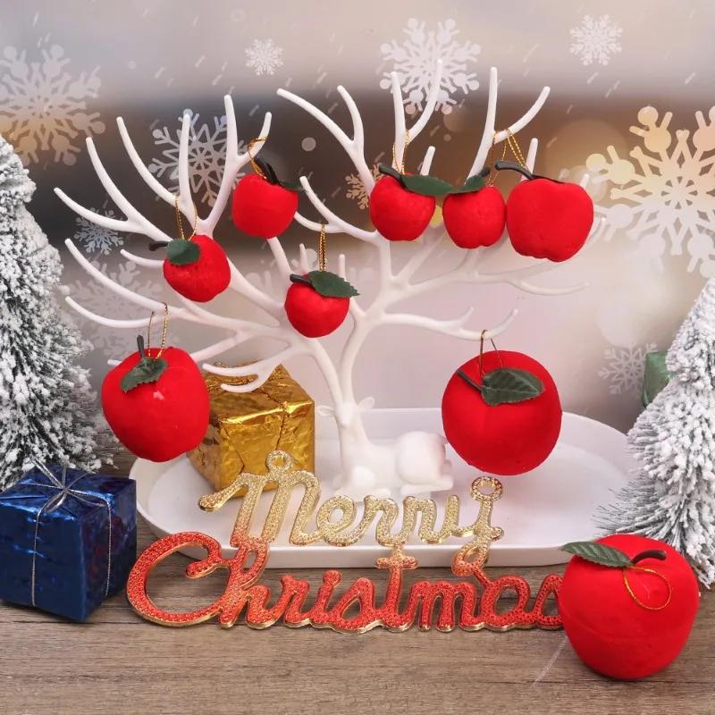 Realistic Eye-catching Simulation Red Apple Ornament Christmas Tree Decoration Navidad Xmas Atmosphere Pendant Home Festival